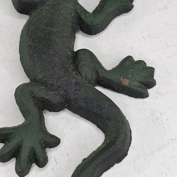 Cast Iron Lizard Gecko Wall Hanging Hook Keys Coat Towel - Picture 3 of 8